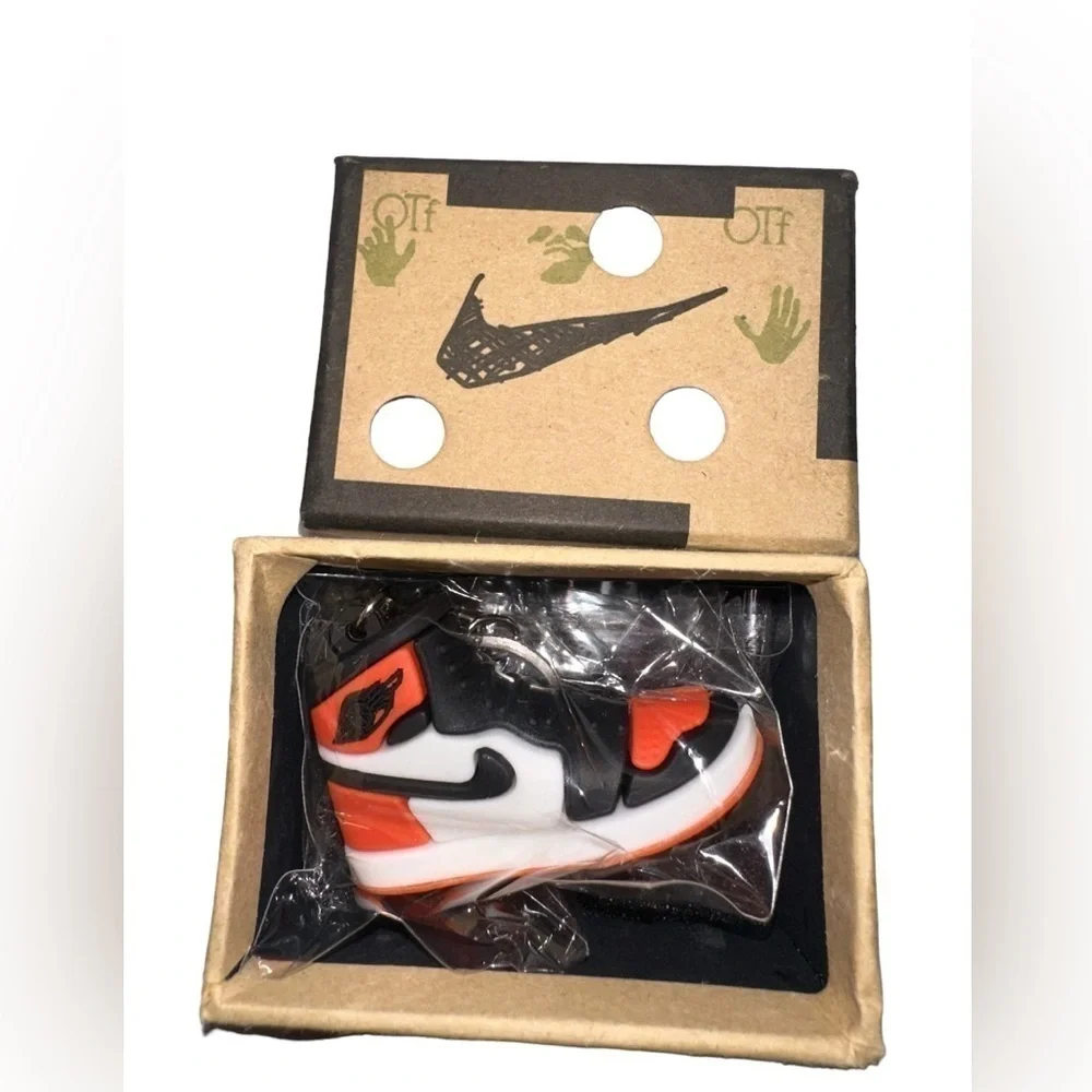Air Jordan 1 High Top Nike Key Chain/ Bag Charm Orange,White & Black;Comes w/box